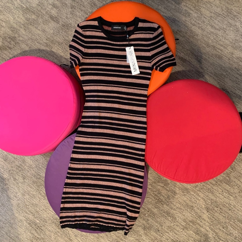 MINKPINK Luxembourg Stripe Knit Dress - XS